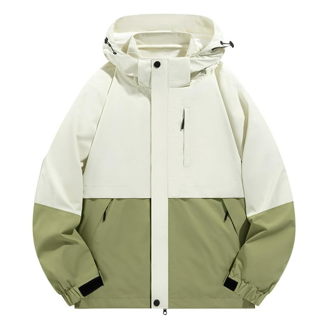 Men's Outdoor Solid Color Windproof Removable Inner Liner Pocket Zipper Jacket