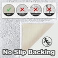 thumbnail image 3 of Yujoon Super Soft Chenille Bathroom Rug Non-Slip Absorbent Machine Washable Bath Mat, 17"x24", Off White, 3 of 8