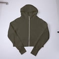 thumbnail image 3 of Holzkary Women's 2025 Zip Up Y2K Hoodies Womens Zip Up Hoodie Cropped Sweatshirts Thumb Hole Jackets Cropped Casual Long Sleeve Sweatshirts Fall Spring Track Jackets with Pockets Gn2 L, 3 of 8