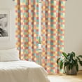 thumbnail image 3 of Ambesonne Kitchen Window Curtains, Flowers Dots Stripes, Each 28" W x 95" L, Coral Yellow Mint Green, 3 of 5