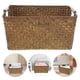 thumbnail image 4 of Cesta de algas marinas con asa de madera, cesta de escritorio rectangular, organizador de almacenamiento para baño, 4 of 7