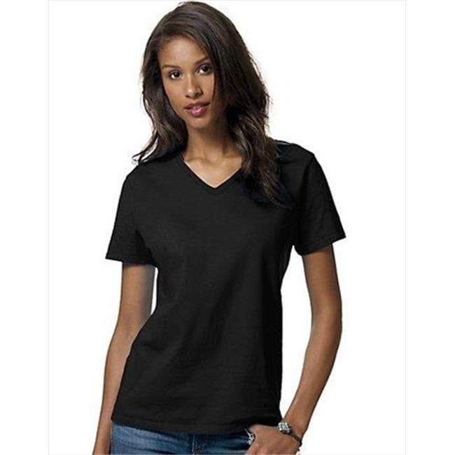 Hanes 5780 Relaxed Fit Women Comfortsoft V Neck T Shirt Size 3 Extra Large Black Walmart Canada 