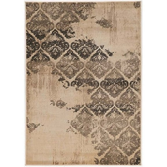 Linon Jewel Clara Machine Made Polypropylene 5'x7'6" Rug in Beige