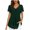 Green, variant on UsYezik Womens Summer Ruffle Short Sleeve Pleated V Neck Blouse Comfy Loose Fit Shirts Dressy Casual Summer Spring Tunic Tops Shirts Mom Gift White M