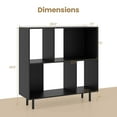 thumbnail image 3 of Costway Bibliothèque Ouverte Style Mi-Siècle Moderne en Cubes avec 4 Compartiments Noire, 3 of 10