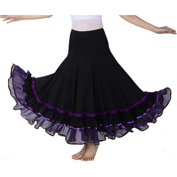 Circular Waltz Flamenco Practice Skirt for Ballroom Dancers Dance Class