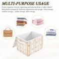 thumbnail image 6 of Yayeee Collapsible Storage Bin with Lid Fabric Closet Decorative Basket with Handles, Beige Nautical Pattern, 6 of 7