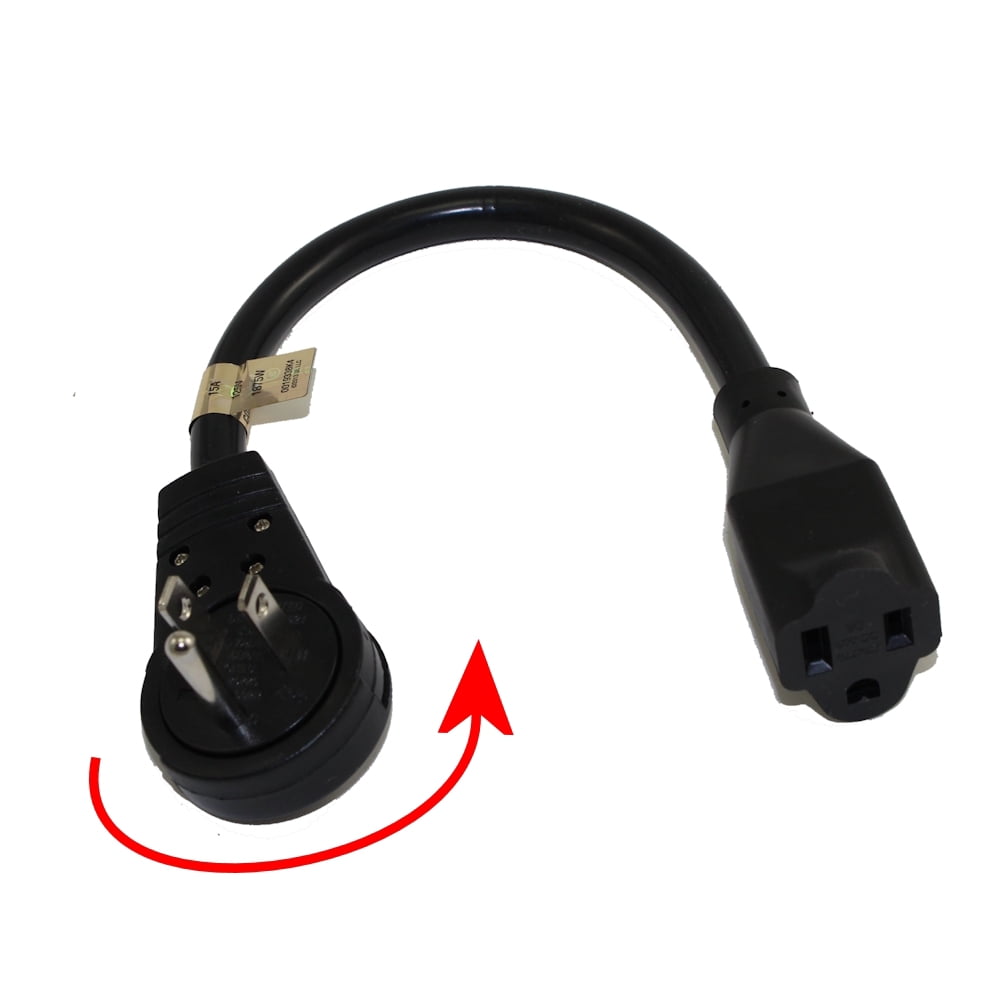 6IN Extension Cord with Flat 360 Degree Rotating Swivel Plug, Black