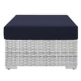thumbnail image 5 of Modway Convene Rectangular Fabric/Rattan Patio Ottoman in Light Gray/Navy, 5 of 6