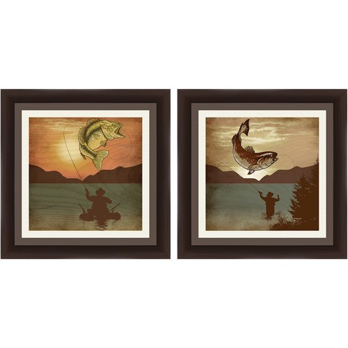Fly Fishing Catch Wall Art, Set of 2