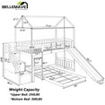 thumbnail image 5 of House Bunk Bed Twin over Twin, Twin Bunk Bed with Slide, Stairs, Ladder and Guardrail, Wood Bunk Bed, No Box Spring Needed(White), 5 of 13