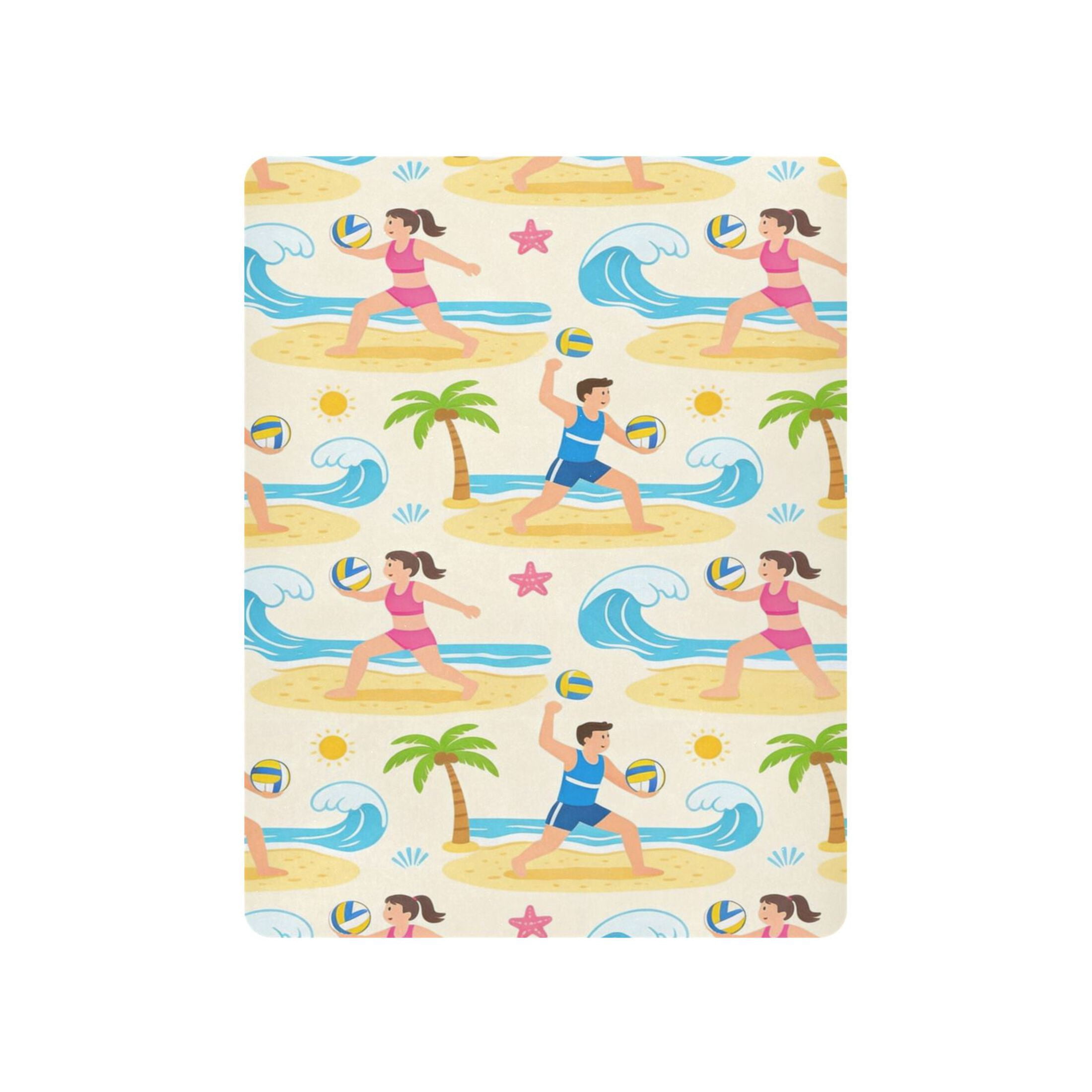 Baby Essentials 52”x 28”- Standard Cotton-like Modal Elastic- Beige Volleyball Design Crib Sheets for Newborns and Toddlers