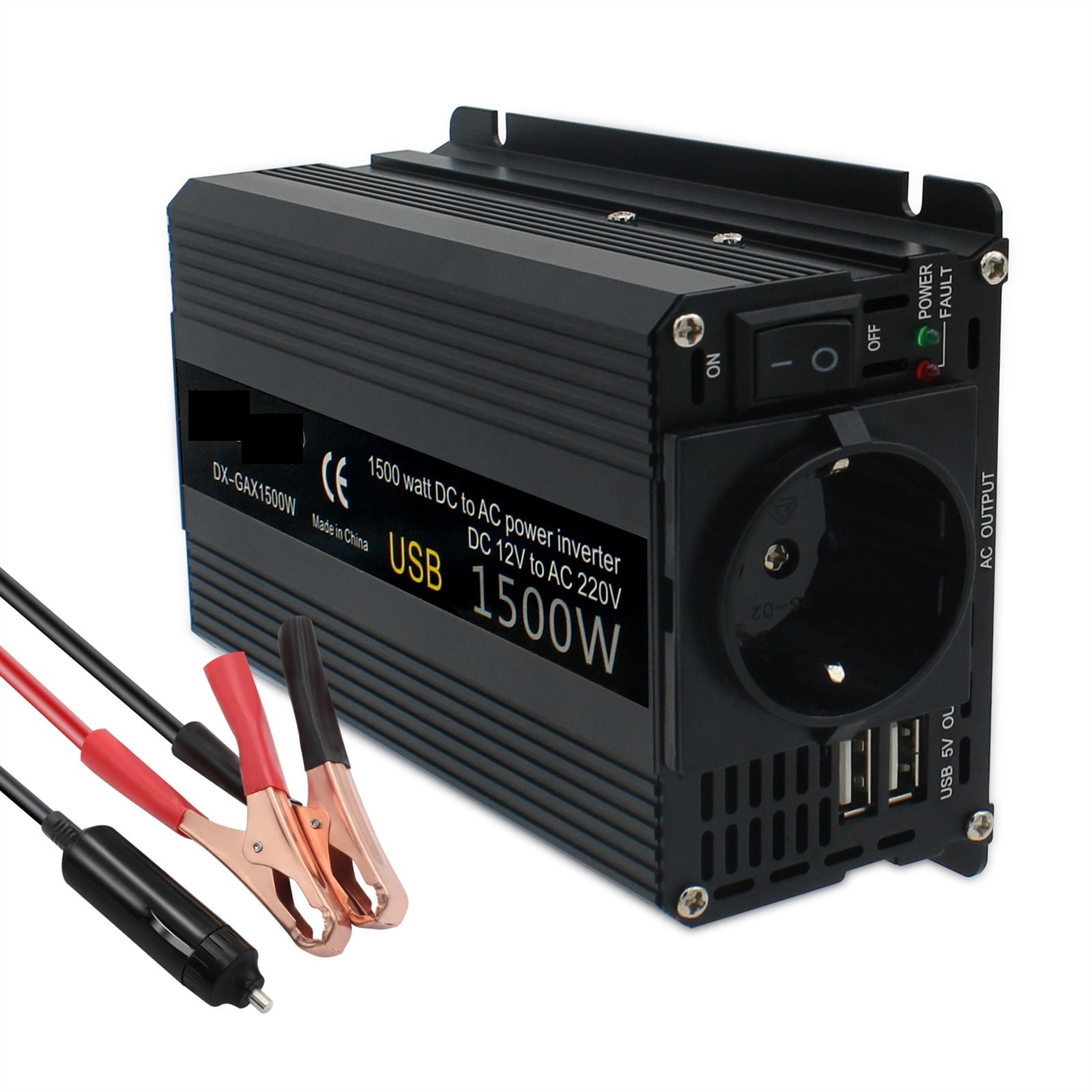 Car Inverter 12V 220 Power 500W/1500W/2000W Converter 2 USB Socket 12 Volts Auto Inversor Transformer Solar