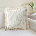 thumbnail image 3 of Ohufall Linen Leaf Fringed Pillowcase - For Living Room/Home Sofa Cushion, Natural Texture Enhances Home Decor, 3 of 5