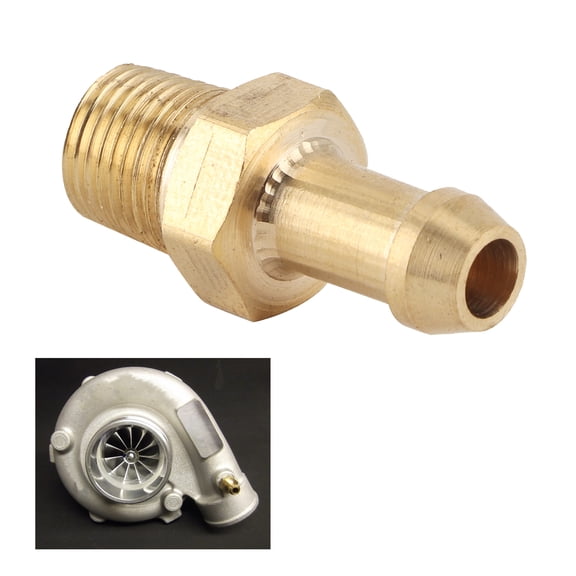 ESTINK Hose Fitting,Turbocharger Compressor Housing Brass Boost Nipple Hose Fitting 1/8in 27 NPT Gold,Car Parts