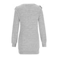 thumbnail image 4 of Ladies Ruffled Tops Long Sleeve Round Neck Casual Loose Trendy Spring Fall Solid Color Pullover Shirts Gray,L, 4 of 6