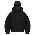 thumbnail image 2 of Stralyhd Womens Cat Pouch Balaclava Hoodie Oversized Zipper Pet Carrier Hooded Sweatshirt Casual Lightweight Outdoor Clothes Black S, 2 of 5