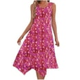 thumbnail image 2 of LOVZFMLL Robes Femmes Dames Été Mode Imprimé Sans Manches Col Rond Décontracté Robe Débardeur, 2 of 7