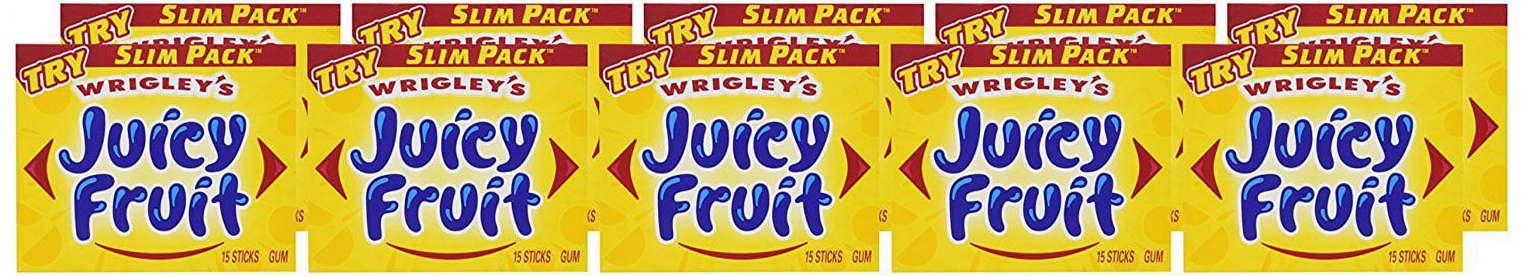 Juicy Fruit Original Bubble Gum, Bulk Chewing Gum, 15 pc, 10 ct