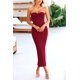 thumbnail image 3 of Vestido PRETTYGARDEN XL Rojo Vino Strapless con Nudo Torcido Maxi, 3 of 8