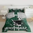 thumbnail image 2 of Homewish Foorball Gamer Bedding Comforter Set,Rugby Sport Theme Twin Comforter Sets,Green Gray Bedding Set For Kids,Microfiber Bedroom Decor Reversible,2 Pieces, 2 of 8