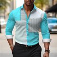 thumbnail image 1 of Camisa de hombre de moda de lujo a rayas casual al aire libre farola suave y cómoda patrón HD 2024 nuevas camisetas de hombre de gran tamaño, 1 of 6