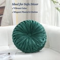 thumbnail image 3 of Round Velvet Decorative Pillow for Couch 15-Inch (Green), 3 of 7