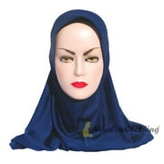 Instant Pull-on Easy Hijab Jilbabs in Various Dark Blue  Padded Visser Shoulder-length Easy Muslimah Khimar