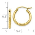 thumbnail image 3 of Leslie's Real 10kt Yellow Gold Diamond Cut Hinged Hoop Earrings; for Adults and Teens; for Women and Men, 3 of 3