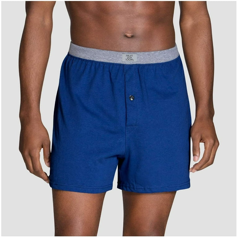 Fruit Of The Loom Men's Medium Size Cotton Knit Boxers, 5