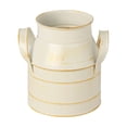 thumbnail image 2 of Vintage Rustic Flower Vase, Decorative Table Centerpiece, Suitable for Fresh Dried Floral Arrangements, Home Decor for Bedroom, Distressed Finish Farmhouse Style Decorative Accent, 4.7*5.7in, White, 2 of 6
