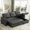 Dark Gray04, variant on Gewnee Linen Sectional Sofa Bed with Storage, Soft Seat Pull Out Couch for Living Room Beige