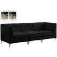 thumbnail image 2 of Meridian Furniture Alina Black Velvet Modular Sofa, 2 of 16