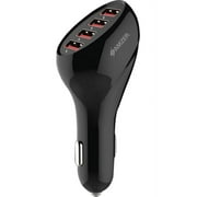 Amzer 10-Amp/50-Watt 4-Port USB Car Charger with Intelligent Rapid Charge Technology