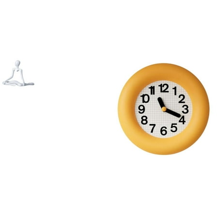 Kuntesetty Contemporary Abstract Thinker Sculpture Ornament with Silent Analog Wall Clock Creative Decorative Figurine for Bedroom Kitchen Dining Room Housewarming Gift