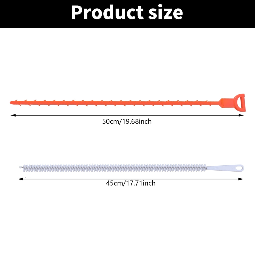 5pcs Pipe Plumbing Cleaning Set 118 Inch Spirals 61 Inch Brush 19.7 Inch Snake Suitable for Kitchen and Bathroom Drains