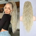 thumbnail image 3 of Dengmore Drawstring Ponytail Water Ripple Wig Ponytail Elastic Mesh Wig Braid Natural And Realistic, Beautiful Water Wave Pattern Ponytail Wig Natural Looking Wigs for Daily Party, 3 of 5