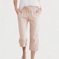 thumbnail image 2 of Girls' Capri Pants Wide Leg Drawstring Kids Summer Lightweight Cropped Sweatpants Pockets Kids Gingham Pants Plaid Leggings, 2 of 8