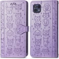 thumbnail image 4 of for Motorola Moto G50 5G (Not 4G) Cartoon Cute Wallet Case,Cat Dog Style Flip Phone Cover with ID Card Holder PU Leather Cases for Motorola Moto G50 5G MG Purple, 4 of 14