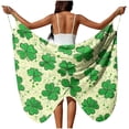 thumbnail image 2 of LEKWK 1 Piece Multi-Way Beach Sarong for Women Shamrock Clover Pattern Tummy Control Sheer Wrap Skirt Modest Cover up Dress for Summer Holiday Outfits, 2 of 8