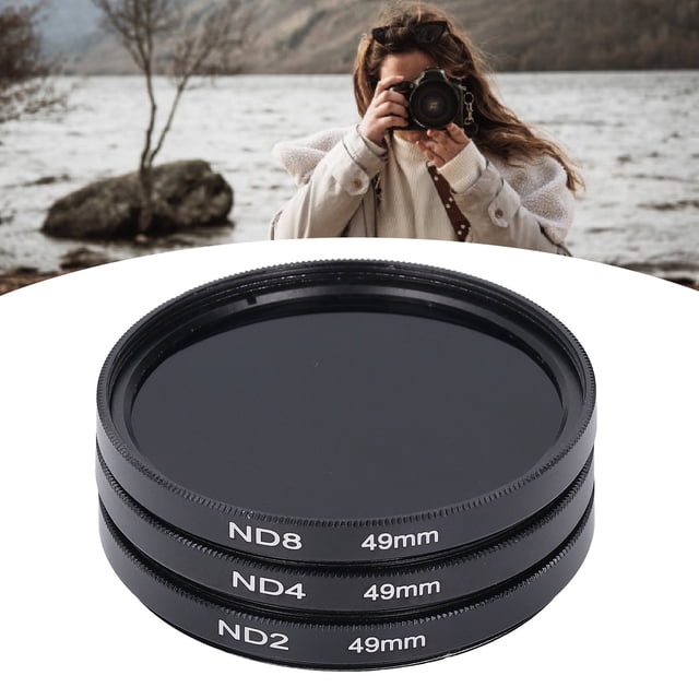 ND Filter Kit, ND2 ND4 ND8 Filters with Filter Pouch Neutral Density Filter and Accessory Kit HD Multi Layer Coating Anti Overexposure Anti Scattered Light Anti Scratch for Shootin