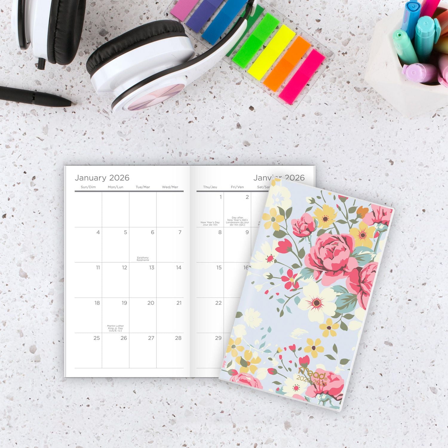 2026 Mead® Rose Garden 2 year Pocket Planner, Planner