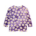thumbnail image 4 of Girls Cute Summer Tops Size 7 Casual 3/4 Sleeve Crew Neck Girls Shirts Funny Daisy Printed T-Shirts Girls Fashion Blouse T-Shirt Purple 3-4 Years, 4 of 5