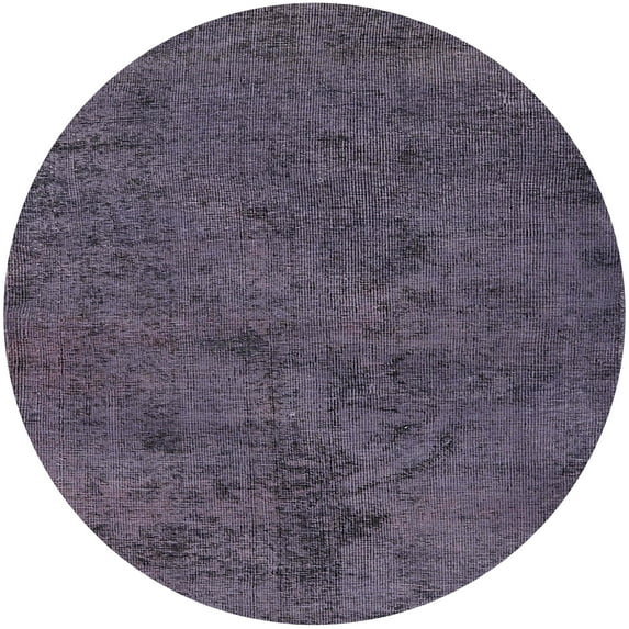 Ahgly Company Machine Washable Indoor Round Industrial Modern Plum Purple Area Rugs, 6' Round