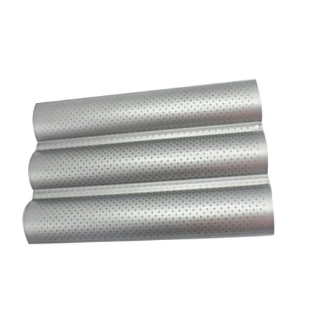 

OUNONA Baking Mould Wave Bread Stick Baking Tray Kitchen Baking Tool (Size M 3 Slots Silver)