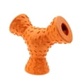 thumbnail image 2 of Juguete masticable de 3 agujeros para perros, dispensador de comida, limpieza dental, de goma natural, ideal para masticar (color aleatorio), 2 of 8