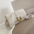thumbnail image 4 of Bolso bandolera de hombro de cuero PU para mujer a la moda bolso de color puro (blanco), 4 of 5