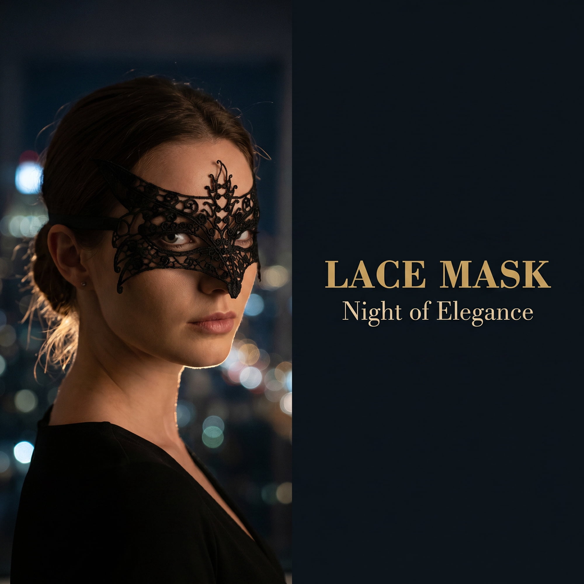 Unique Bargains 6Pcs Halloween Masquerade Lace Eye Mask Set Black Wolf Head 6.3" x 3.1"