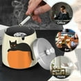 thumbnail image 4 of Yayeee Ashtray with Lid for Cigarette Smokeless Stainless Steel Home Ash Holder, Black Cat Orange Ball, 4 of 7