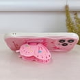 thumbnail image 5 of Cute Butterfly Stand for iPhone 13 Pro Case, [Kawaii Trendy 3D Butterfly] [Wings Folding Stand Design] for Girls Women Phone Shockproof Duty Cases Soft Cover-Pink, 5 of 15